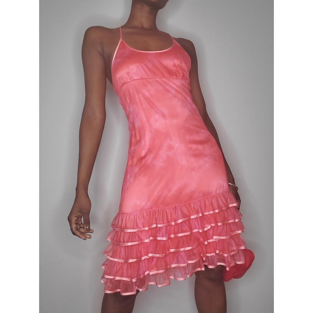 Pink-hued Criss Cross Back Vintage dress